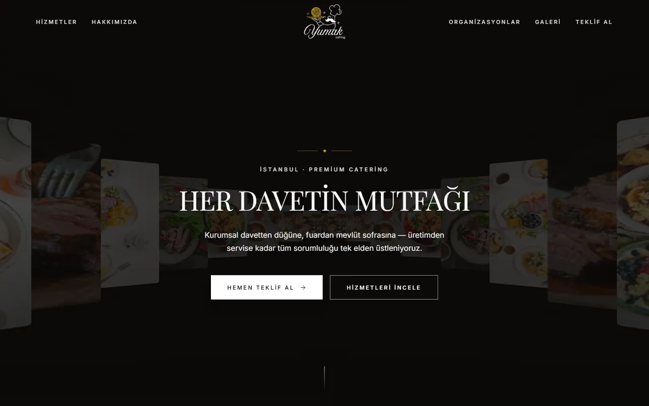 Yumak Catering web sitesi