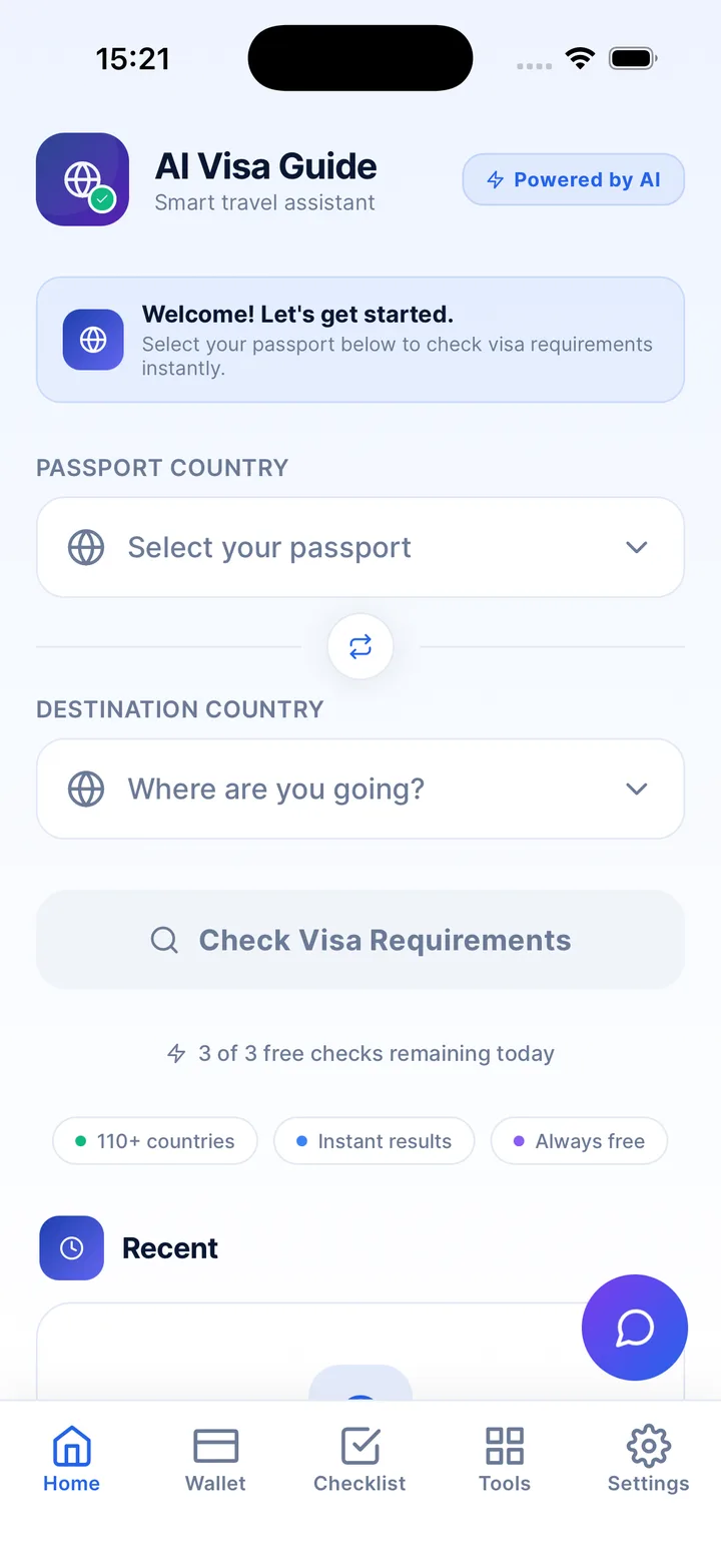 AI Visa Guide ekran görüntüsü